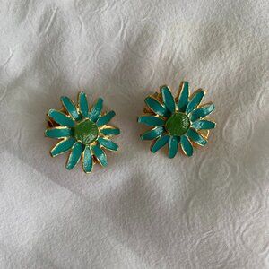 Vintage Clip-On Flower Earrings